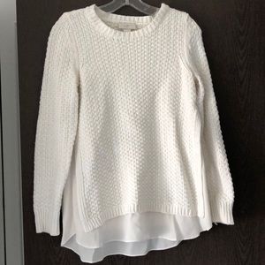 Loft thick knit sweater with sheer layer Small